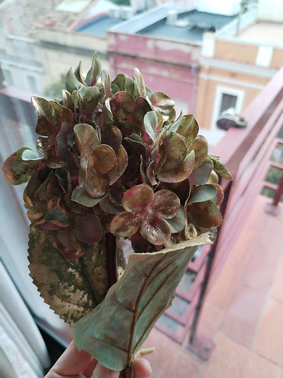 Foimpex - Hortensia artificial de tela - verde