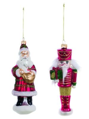 Decoración para colgar personajes NEVICA COLLECTION Blanc Mariclo - Adorno Papa Noel para colgar - NEVINA