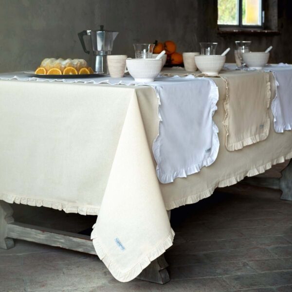 Blanc Mariclo - Individual con volante blanco - INFINITY