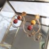 Pendientes de acero con aro y piedras naturales