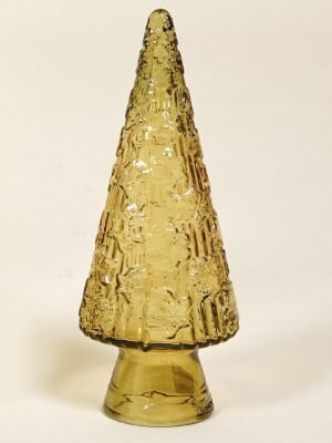 árbol grabado en tono dorado de vidrio reciclado h 34 cm - Blanc barcelona Árbol de navidad de vidrio - ocre