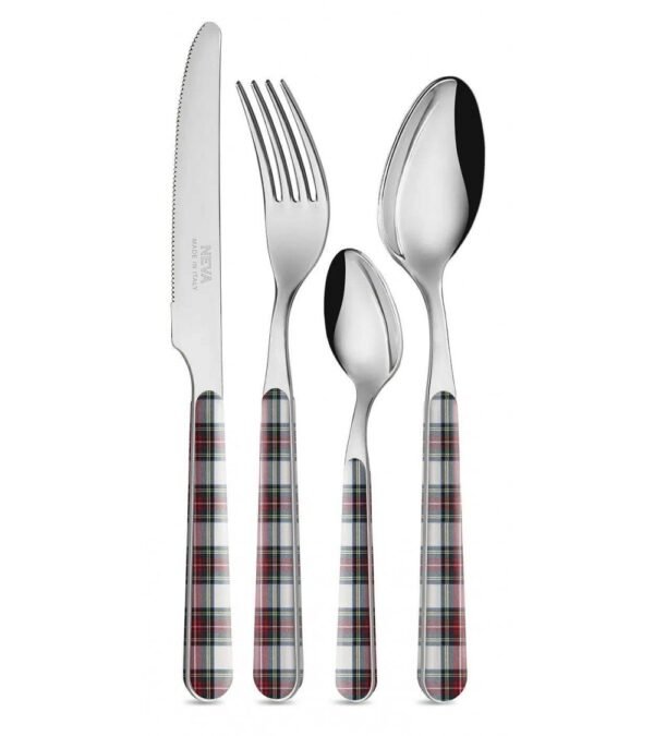 Neva Posateria Creativa - Cubertería de 24 piezas - TARTAN