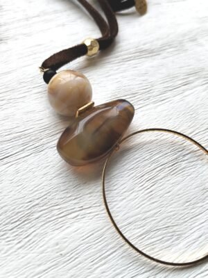 Beave - Collar antelina marrón con pieza marrón