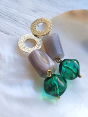 Beave - Pendientes con piedra - BORNITE