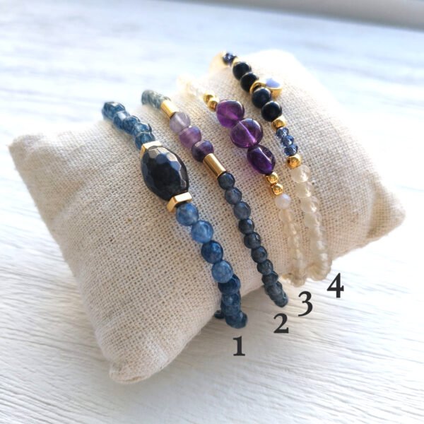 Beave - Pulseras de bolitas pequeñas grises