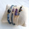 Beave - Pulseras de bolitas pequeñas grises