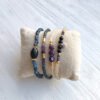 Beave - Pulseras de bolitas pequeñas grises