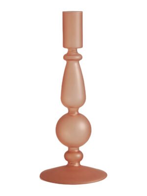 Mathilde M - Candelabro de vidrio rosa